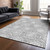 5' X 8' Gray And Silver Medallion Washable Indoor Outdoor Area Rug