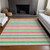 5' X 8' Green Striped Washable Non Skid Indoor Outdoor Area Rug