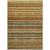 5' X 8' Coral Gold And Green Striped Washable Indoor Outdoor Area Rug