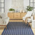 6' X 9' Navy Blue And Ivory Geometric Indoor Outdoor Area Rug