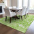 3' X 5' Lime Green And Ivory Striped Washable Indoor Outdoor Area Rug