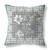 26" x 26" Gray and White Peacock Blown Seam Floral Indoor Outdoor Throw Pillow Home Accent