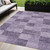 5' X 8' Purple And Lavender Geometric Washable Indoor Outdoor Area Rug - Purple, Lavender