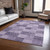5' X 8' Purple And Lavender Geometric Washable Indoor Outdoor Area Rug - Purple, Lavender