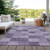5' X 8' Purple And Lavender Geometric Washable Indoor Outdoor Area Rug - Purple, Lavender