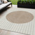 5' X 8' Ivory And Brown Striped Washable Indoor Outdoor Area Rug