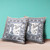 18" x 18" Beige Peacock Blown Seam Floral Indoor Outdoor Throw Pillow Decor