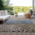 3' X 5' Khaki And Taupe Abstract Washable Indoor Outdoor Area Rug