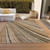 5' X 8' Taupe Beige And Brown Striped Washable Indoor Outdoor Area Rug
