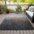 3' X 5' Khaki And Dark Gray Ombre Washable Indoor Outdoor Area Rug