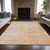 3' X 5' Orange And Silver Abstract Washable Indoor Outdoor Area Rug