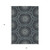 3' X 5' Charcoal Gray And Ivory Floral Medallion Washable Indoor Outdoor Area Rug