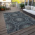 3' X 5' Charcoal Gray And Ivory Floral Medallion Washable Indoor Outdoor Area Rug
