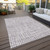 3' X 5' Lilac Purple And Ivory Striped Washable Indoor Outdoor Area Rug