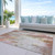 5' X 8' Tan Mauve And Ivory Abstract Washable Indoor Outdoor Area Rug
