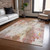 5' X 8' Tan Mauve And Ivory Abstract Washable Indoor Outdoor Area Rug