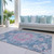 3' X 5' Blue Floral Medallion Washable Indoor Outdoor Area Rug