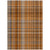 5' X 8' Terra Cotta Plaid Washable Non Skid Indoor Outdoor Area Rug