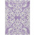 5' X 8' Purple And Ivory Damask Washable Indoor Outdoor Area Rug