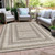 5' X 8' Taupe And Ivory Geometric Washable Indoor Outdoor Area Rug - Taupe, Ivory