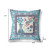 26" x 26" Blue and Off White Peacock Blown Seam Floral Indoor Outdoor Throw Pillow - 606114753599
