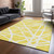 3' X 5' Yellow And Linen Geometric Washable Indoor Outdoor Area Rug