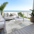 3' X 5' Ivory Blue and Gray Abstract Washable Non Skid Indoor Outdoor Area Rug Contemporary Style - Ivory, Blue, Gray Color
