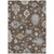 5' X 8' Chocolate Beige And Blue Floral Washable Indoor Outdoor Area Rug - 880016404821