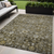 5' X 8' Brown And Beige Oriental Washable Indoor Outdoor Area Rug