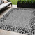 5' X 8' Gray Animal Print Washable Indoor Outdoor Area Rug