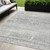5' X 8' Silver Gray And Charcoal Abstract Washable Indoor Outdoor Area Rug - Silver, Gray, Charcoal