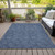 5' X 8' Navy Blue And Ivory Geometric Washable Indoor Outdoor Area Rug Transitional Style - Navy Blue, Ivory Color