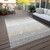 3' X 5' Silver Gray And Beige Striped Washable Indoor Outdoor Area Rug