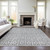 5' X 8' Gray And Ivory Geometric Washable Indoor Outdoor Area Rug Transitional Style - Gray, Ivory Color