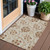 3' X 5' Terra Cotta Copper And Beige Floral Washable Indoor Outdoor Area Rug