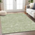 3' X 5' Green And Ivory Floral Washable Indoor Outdoor Area Rug Transitional Style - Green, Ivory Color