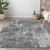 3' X 5' Gray And Charcoal Geometric Washable Indoor Outdoor Area Rug