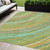 5' X 8' Green Peach And Gold Abstract Washable Indoor Outdoor Area Rug