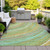 5' X 8' Green Peach And Gold Abstract Washable Indoor Outdoor Area Rug