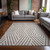 3' X 5' Taupe and Ivory Geometric Washable Non Skid Indoor Outdoor Area Rug