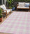 5' X 8' Pink And Gray Plaid Washable Indoor Outdoor Area Rug