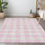 5' X 8' Pink And Gray Plaid Washable Indoor Outdoor Area Rug