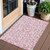 3' X 5' Pink And Ivory Floral Washable Indoor Outdoor Area Rug