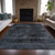 5' X 8' Charcoal And Gray Floral Washable Indoor Outdoor Area Rug