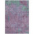 3' X 5' Lavender And Teal Blue Abstract Washable Indoor Outdoor Area Rug