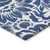 8' Runner Navy and Ivory Floral Washable Non Skid Indoor Outdoor Runner Rug
