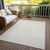 3' X 5' Ivory And Beige Geometric Washable Indoor Outdoor Area Rug Transitional Style - Ivory, Beige Color
