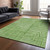 3' X 5' Green And Ivory Geometric Washable Indoor Outdoor Area Rug Transitional Style - Green, Ivory Color