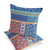 Durable Set of Two 16" X 16" Blue and Orange Blown Seam Floral Indoor Outdoor Throw Pillow for Living Room Bedroom Office
