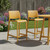 Set of Two 26" Gold and Yellow Heavy Duty Plastic Low Back Outdoor Counter Height Bar Chairs